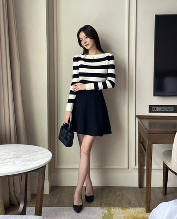 Sophia Stripe Boat Neck Knit